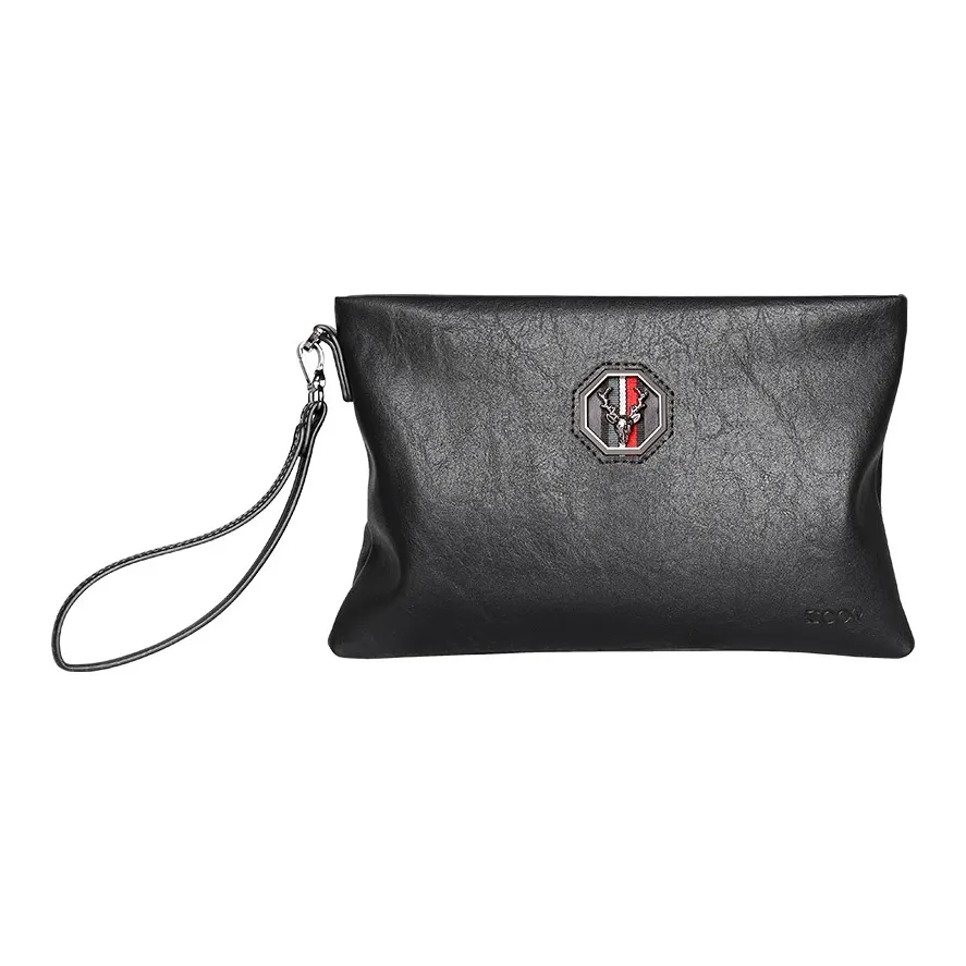 COW Синтетическая кожа микрофибра клатч большой мужской черный
