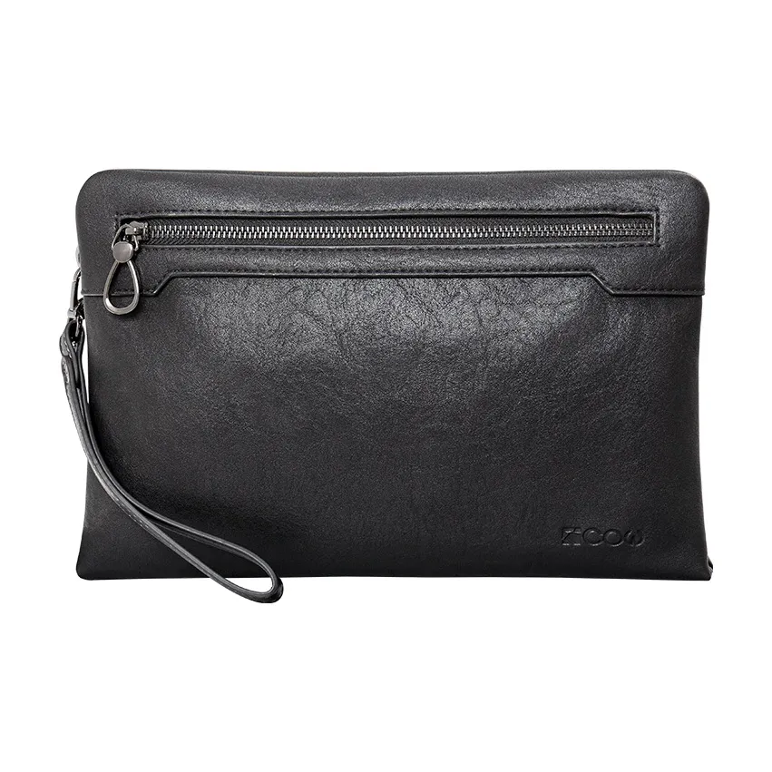 COW Винтаж Коровья кожа Текстура Микрофибра Клатч Большой Мужской Черный