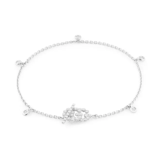 GUCCI 18K White Gold, Diamond Bracelets Unisex Silver