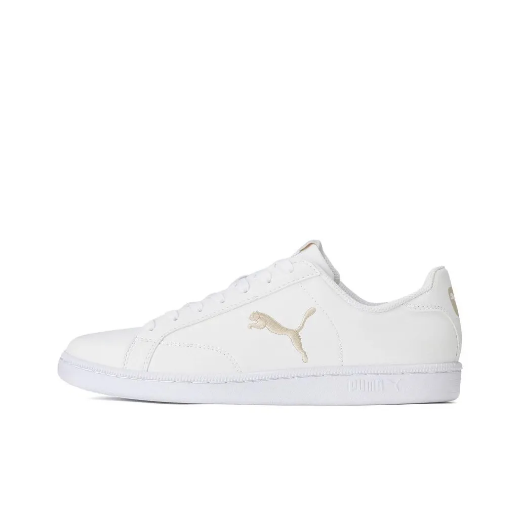 PUMA Smash Cat Skateboard Shoes Men Low-Top White Gold