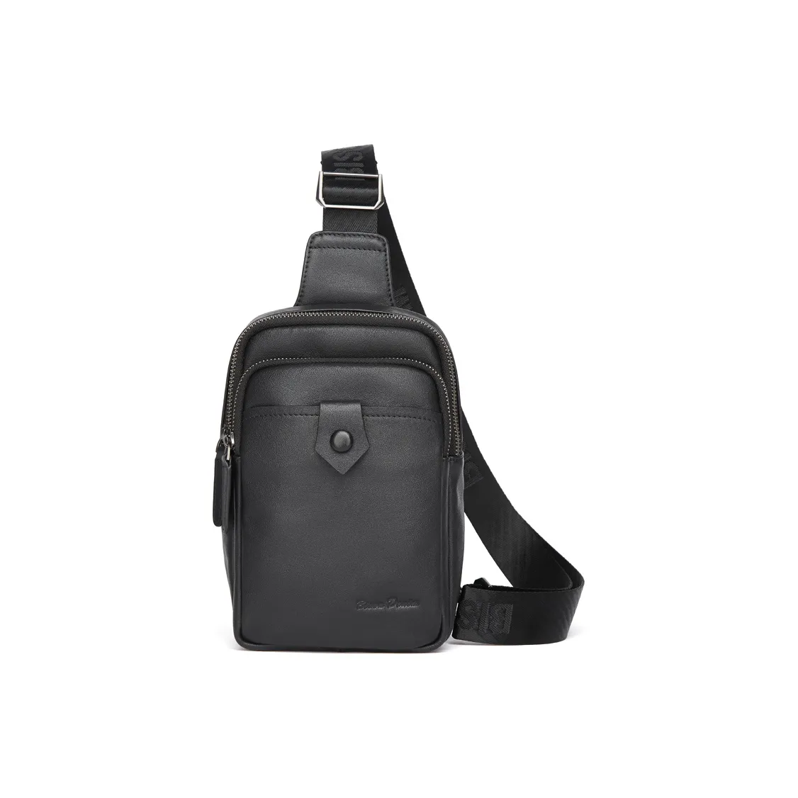 BISON DENIM Genuine Leather Top Grain Cow Leather Shoulder Bag Crossbody Bag Sling Bags Regular Men's Black