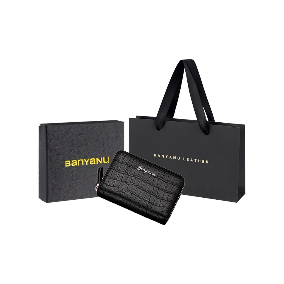 Banyanu Держатель для карт и кошелек из натуральной коровьей кожи унисекс