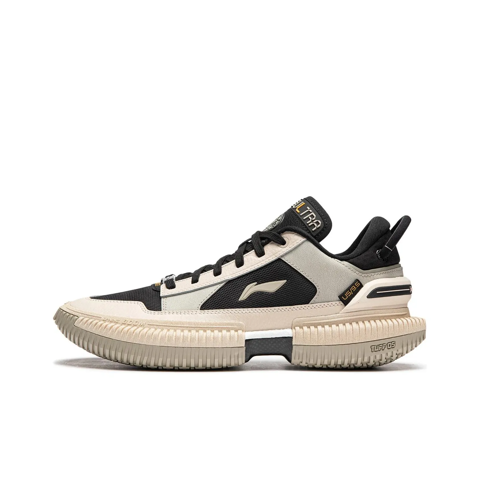 LINING Badfive 3 Defeat Wu 3 Ультра Низкий Низкая Устойчивость к истиранию Низкий Топ Баскетбольные кроссовки Мужской Бежево-черный