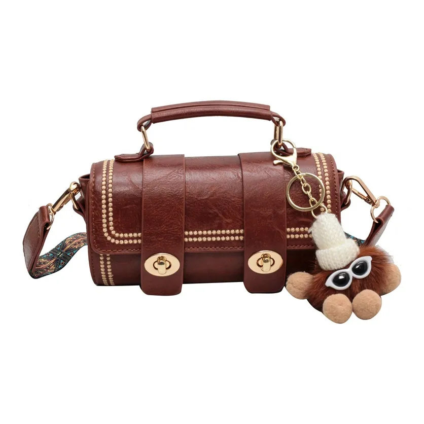 FAMAN PU Handbags Women's Black/Brown