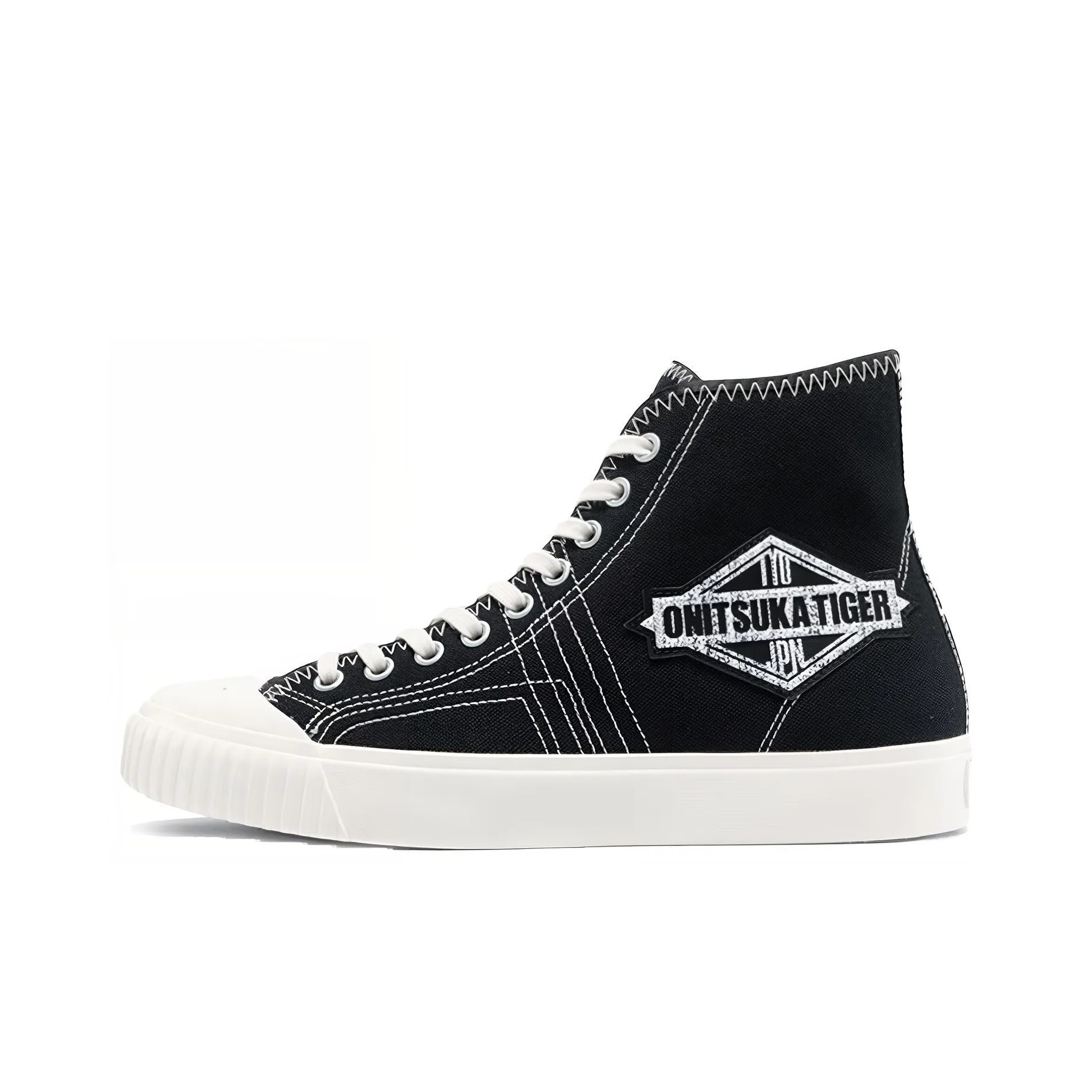 Onitsuka Tiger Coverage Slip Resistant And Abrasion Resistant High Top Skateboard Shoes Unisex Black