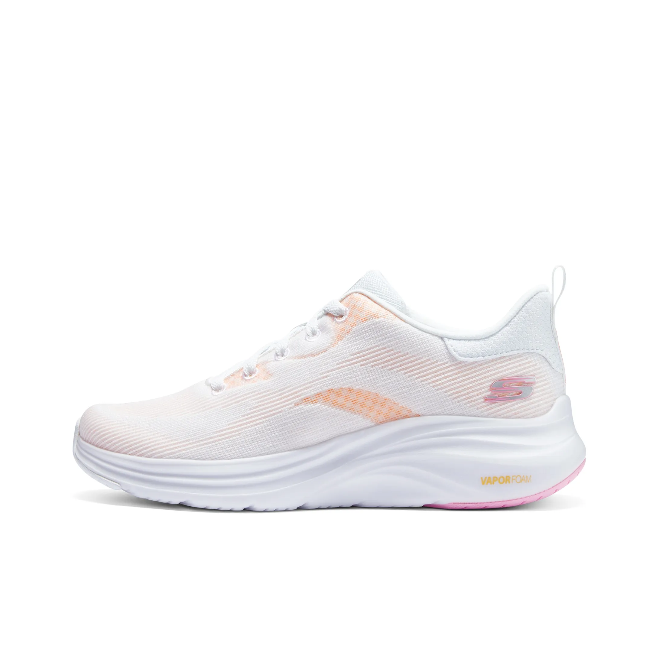 Skechers Sport Shock Absorbers Low Top Running Shoes Women's White Orange