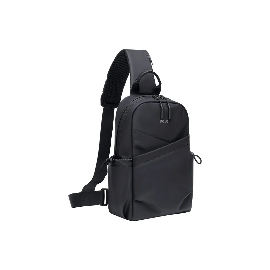 POLO Fabric Shoulder Bag Crossbody Bag Sling Bags Large Size Men's Black/Gray