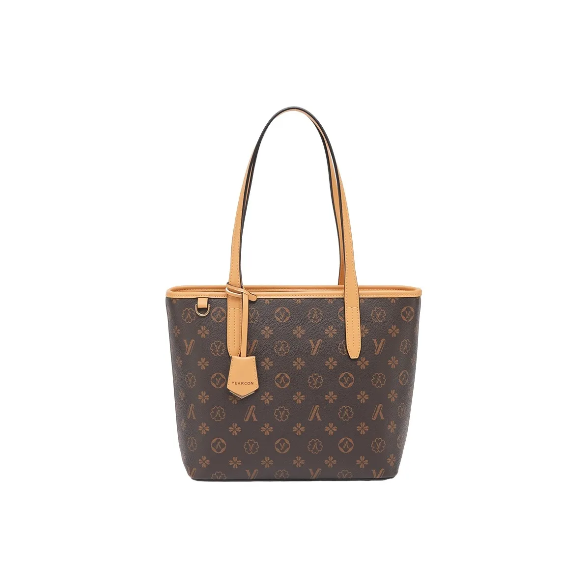 YEARCON PVC Тоут Сумка Сумка через плечо Женская Кофейного цвета