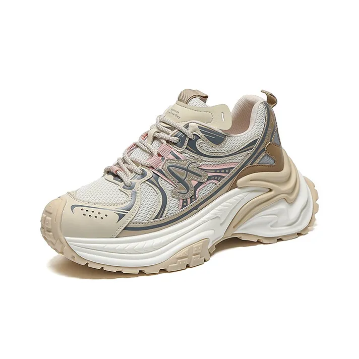 WOOS BOBO Cushioning Breathable Coverage Support Balance Lightweight Height Increasing Low-Top Chunky Sneakers Women's