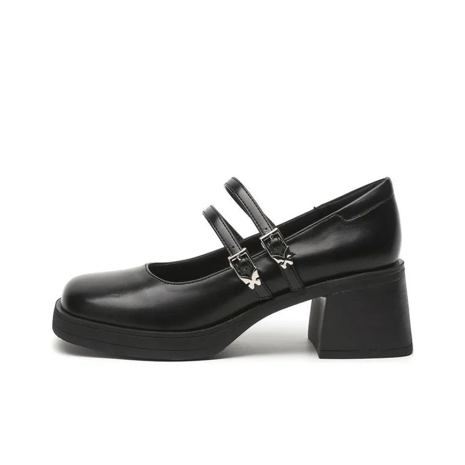 KEKAFU Грубый каблук Мэри Джейн туфли 6 см женские