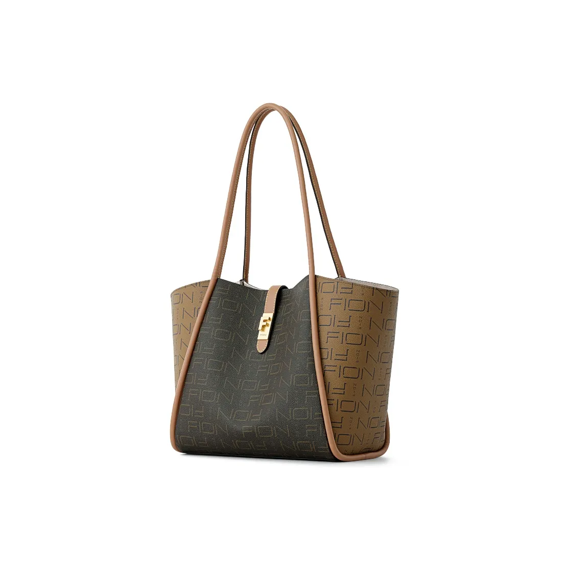 FION Canvas Leather Tote Bag, Shopping Bag, Shoulder Bag Tubas Women's Multicolor