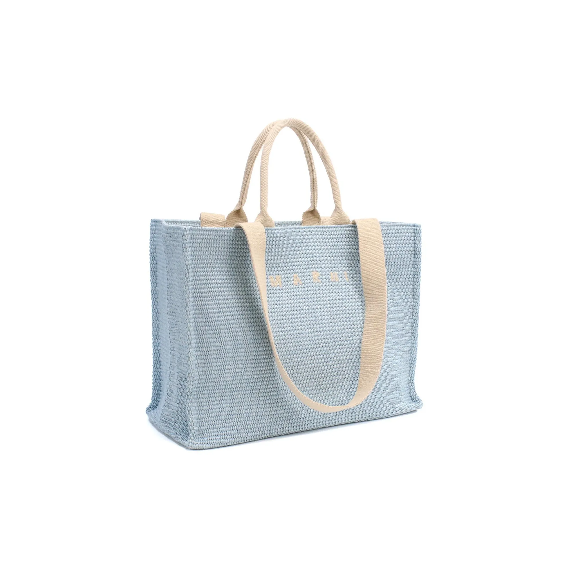 MARNI Cotton With Nylon Tote Bag, Shopping Bag, Shoulder Bag, Crossbody Bag, Handbag Large Size Women's Blue