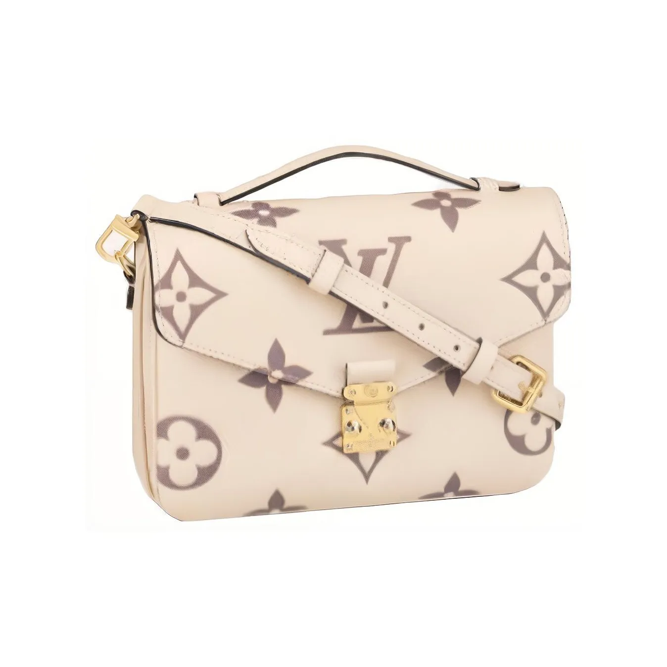 LOUIS VUITTON Pochette Metis Cow Leather Messenger Bag, Portable One Shoulder Handbag Regular Women's Ecru