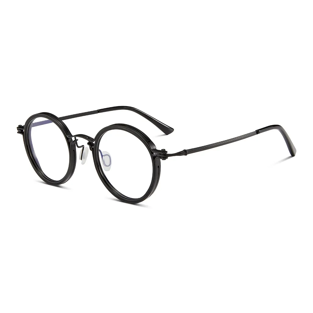 SOXICK Чистый титан Круглые оправы для очков Мужские