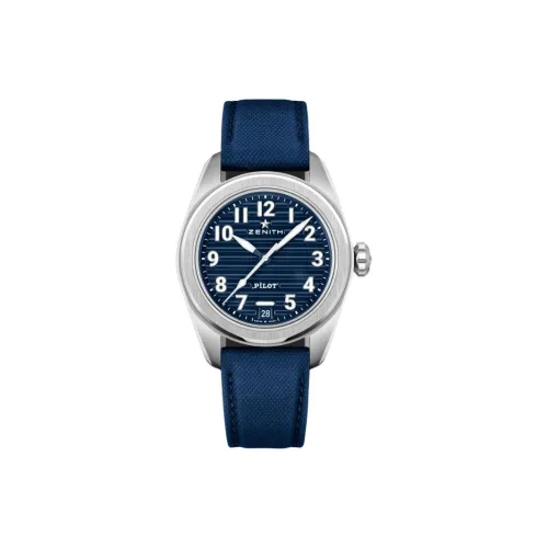 ZENITH Автоматический Механический Movement Мужские Пилот Часы 40 мм Синий