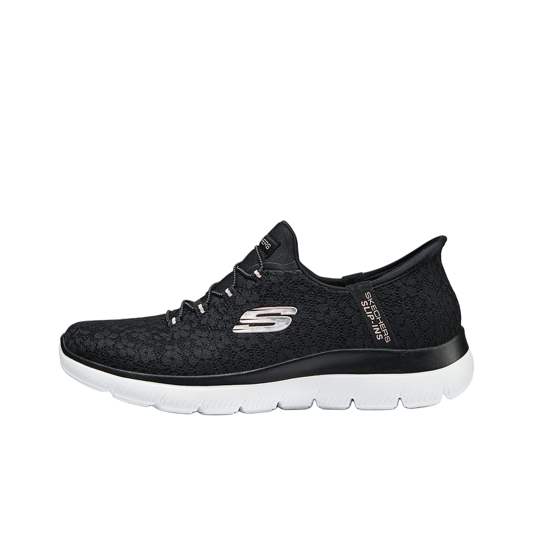 Skechers Hands Бесплатно Slip ins Амортизация Устойчивый к истиранию Дышащий Низкий Топ Беговые кроссовки Женские Черный