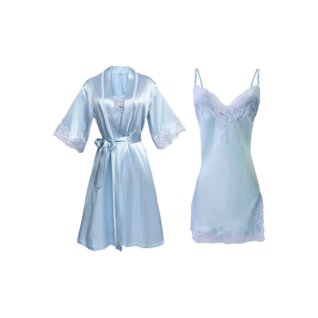 Imperial Palace Silk Loungewear Sexy Silk Pajama Robe Camisole Nightgown Pajama Set Women's