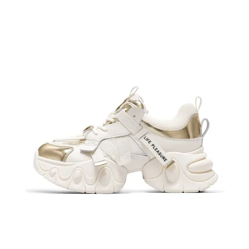 C°BANNER Толстоподошвенные кроссовки Low Top Белый, золотой Женские