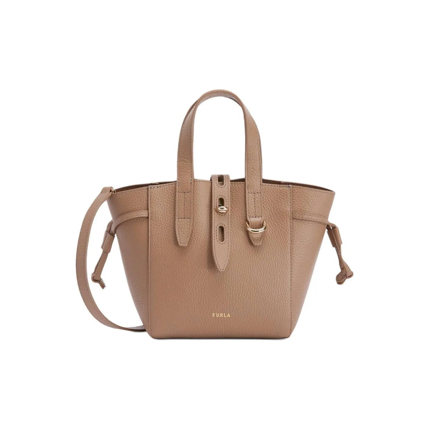 Furla Net Collection Leather Tote Bag Shopping Bag Shoulder Bag Crossbody Bag Handbag Mini Women's Gray