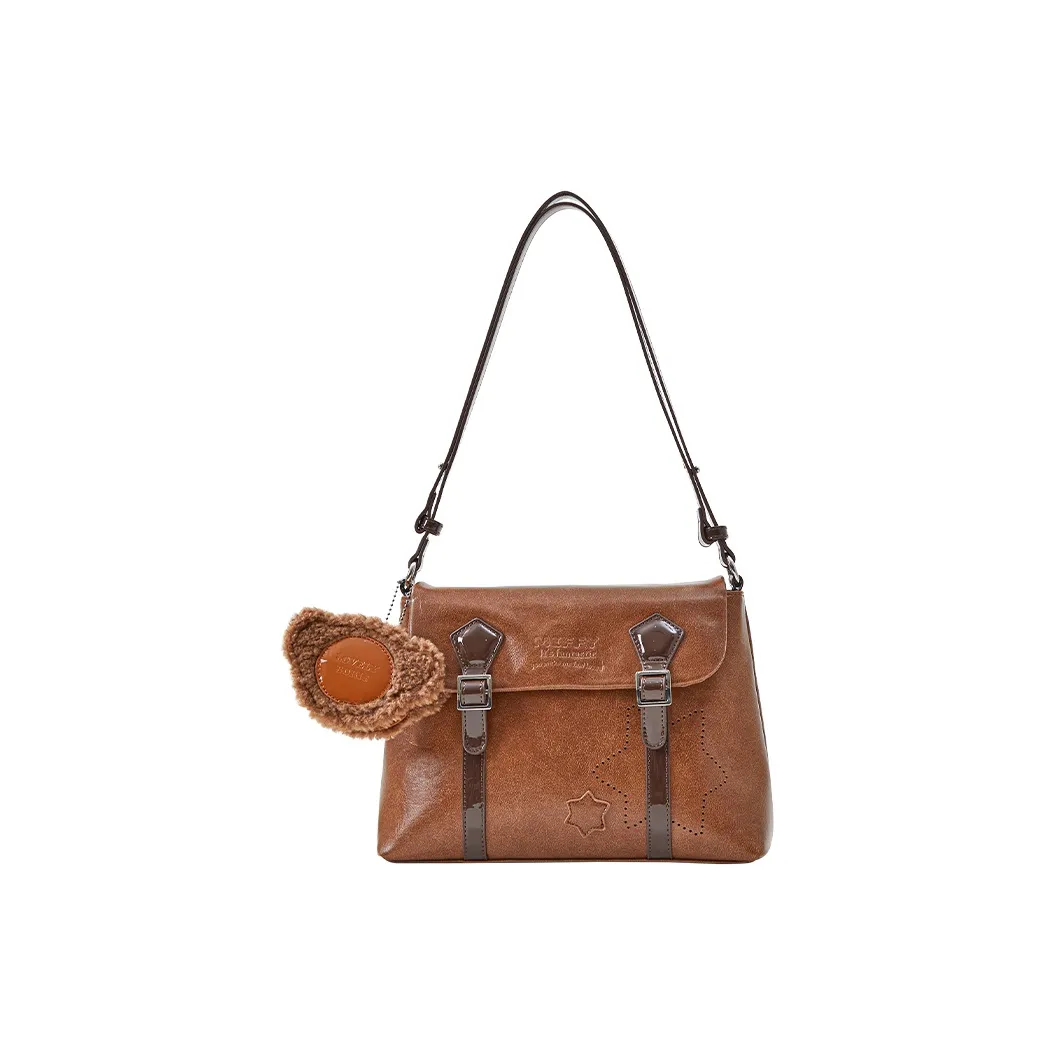 Miffy PU Underarm Shoulder Bag Messenger Satchel Bag Women's Brown/Ecru