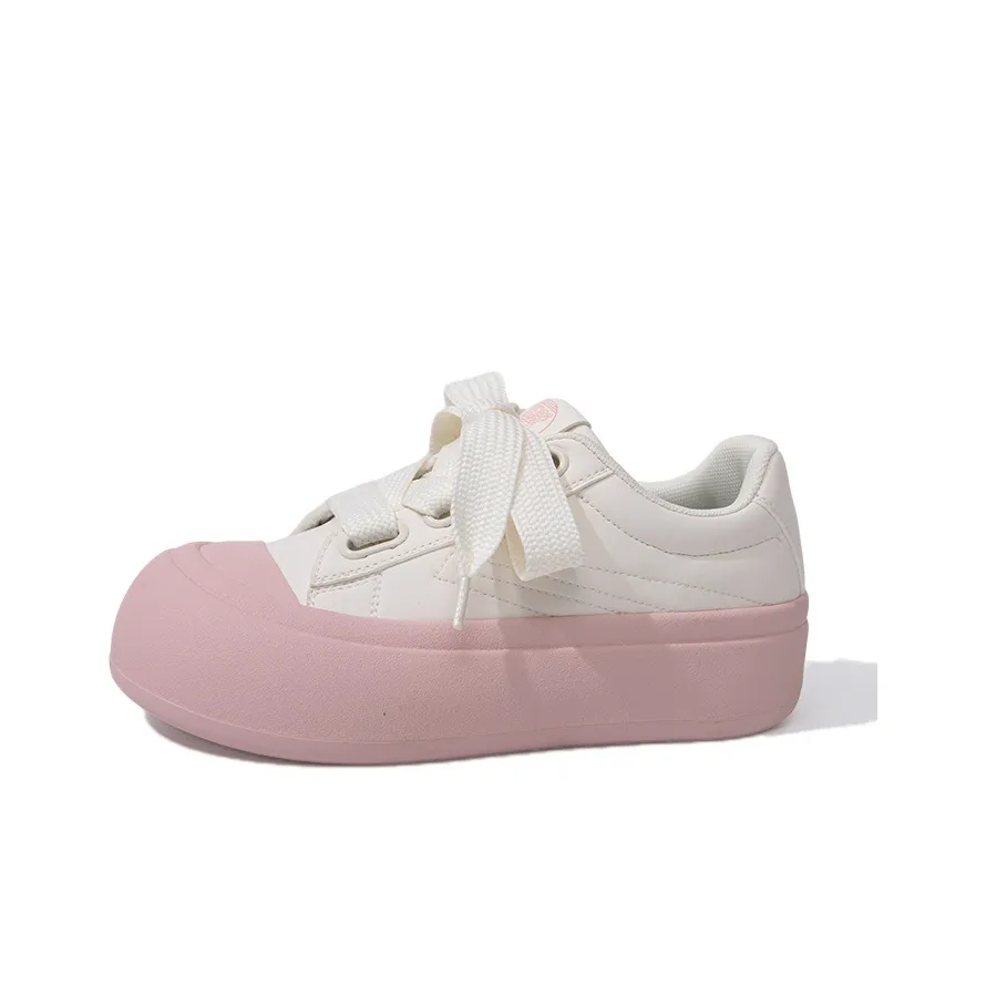 Feiyue Low Top Скейтборд Кроссовки Женские Бежево-Розовые