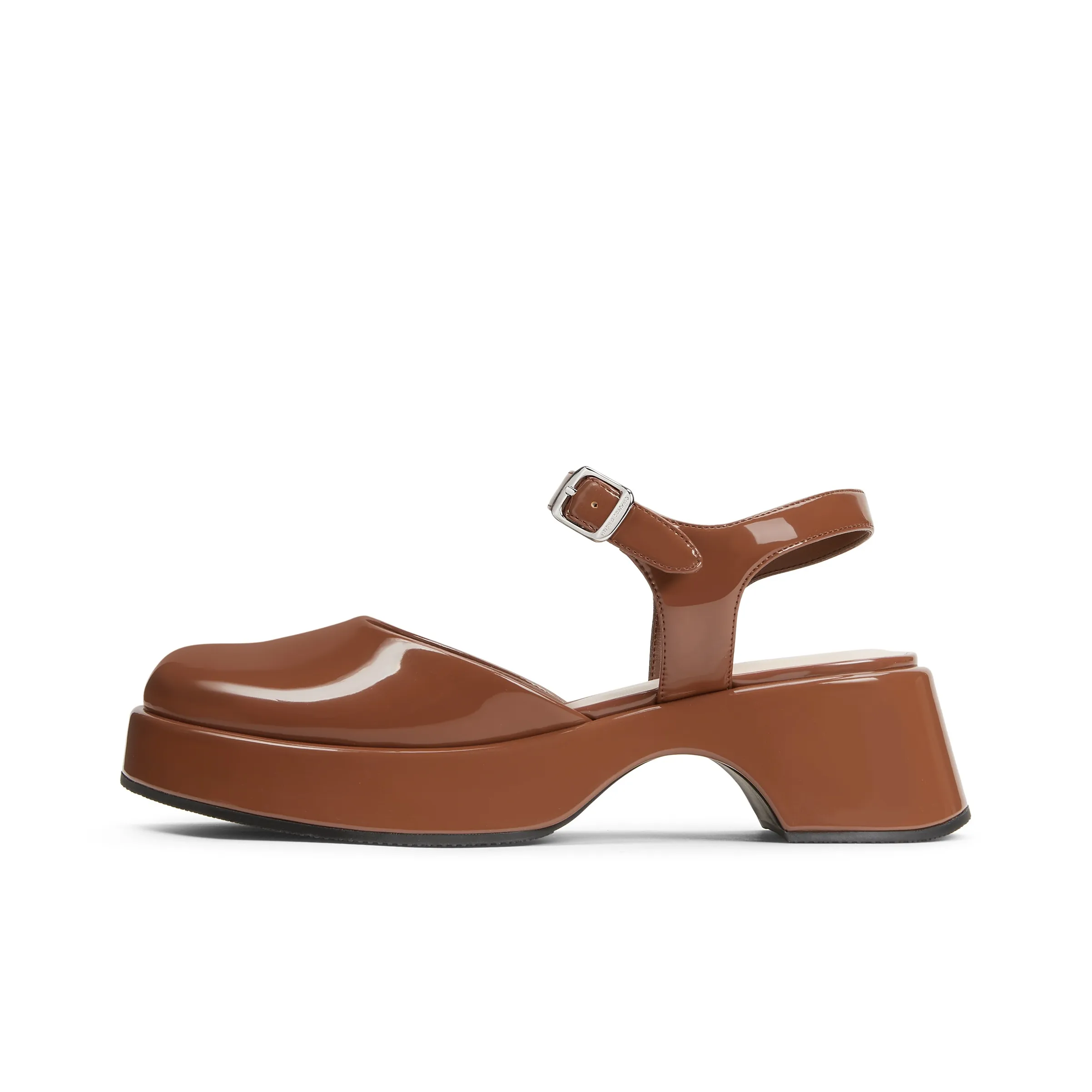 CHARLES KEITH Маленький CK Готический стиль Лолита One ремешок Сандалии 5,2 см Женские Черный Мел Белый Коричневый Темно-синий