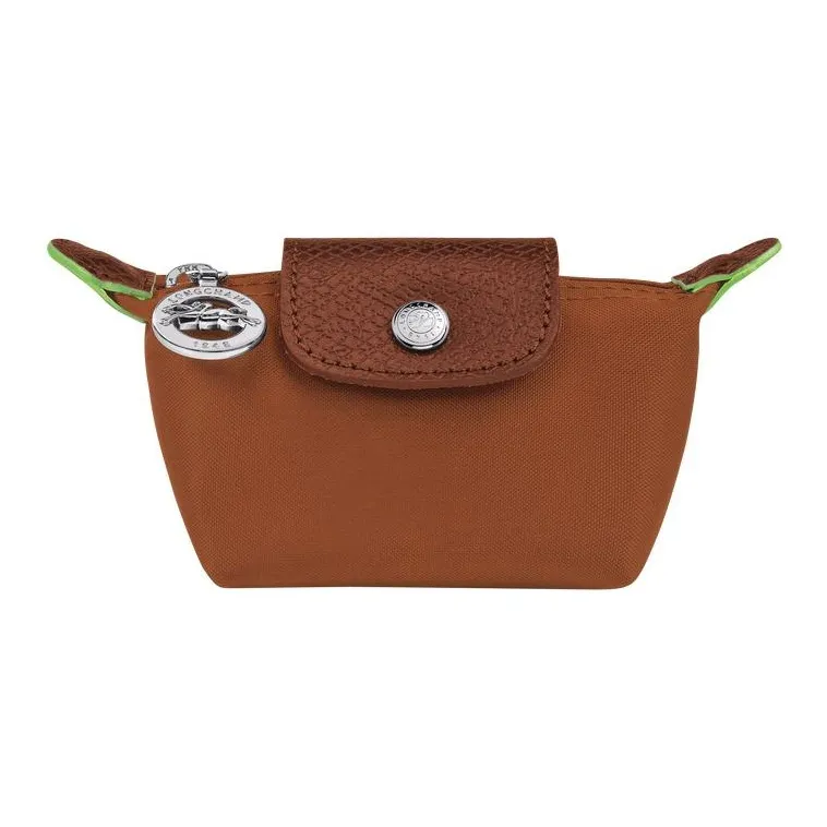 LONGCHAMP Le Pliage Green Холст с кожей Комбинированный Холст Клатч Сумка Кошелек Женский Коричневый