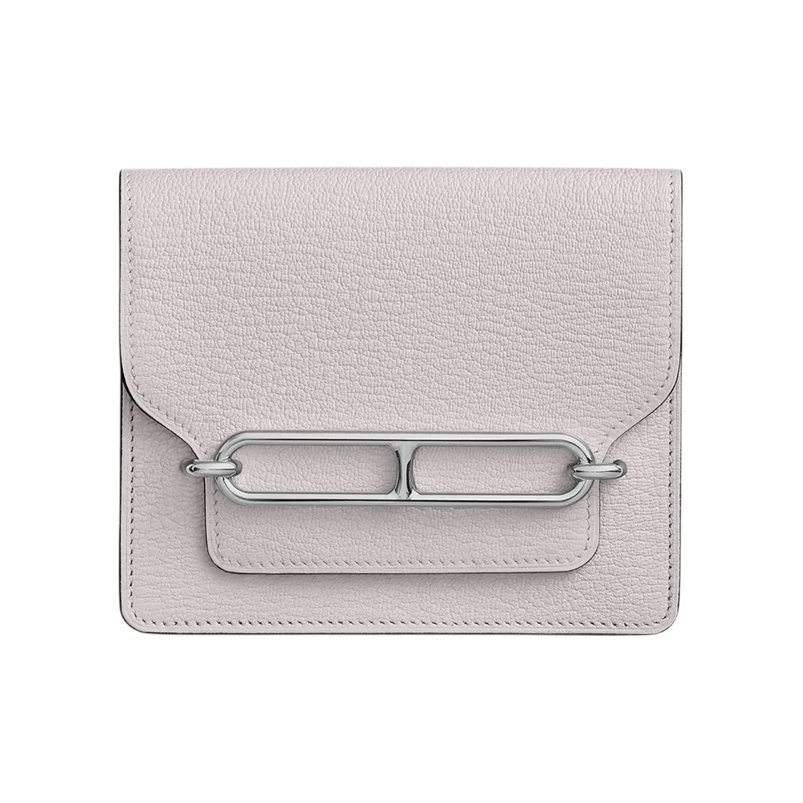 HERMES Roulis Mysore Goat Skin Pig Nose Fanny Pack Coin Purse Wallet Women's 09 Mauve Pale Dream Purple