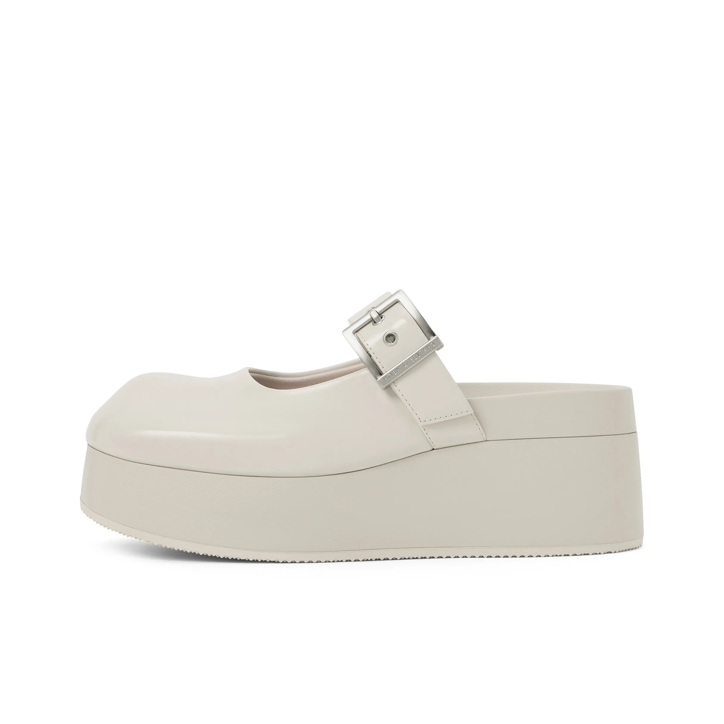 CHARLES KEITH Маленький Ck Домашние тапочки 6 см Женские Мел белый Черный