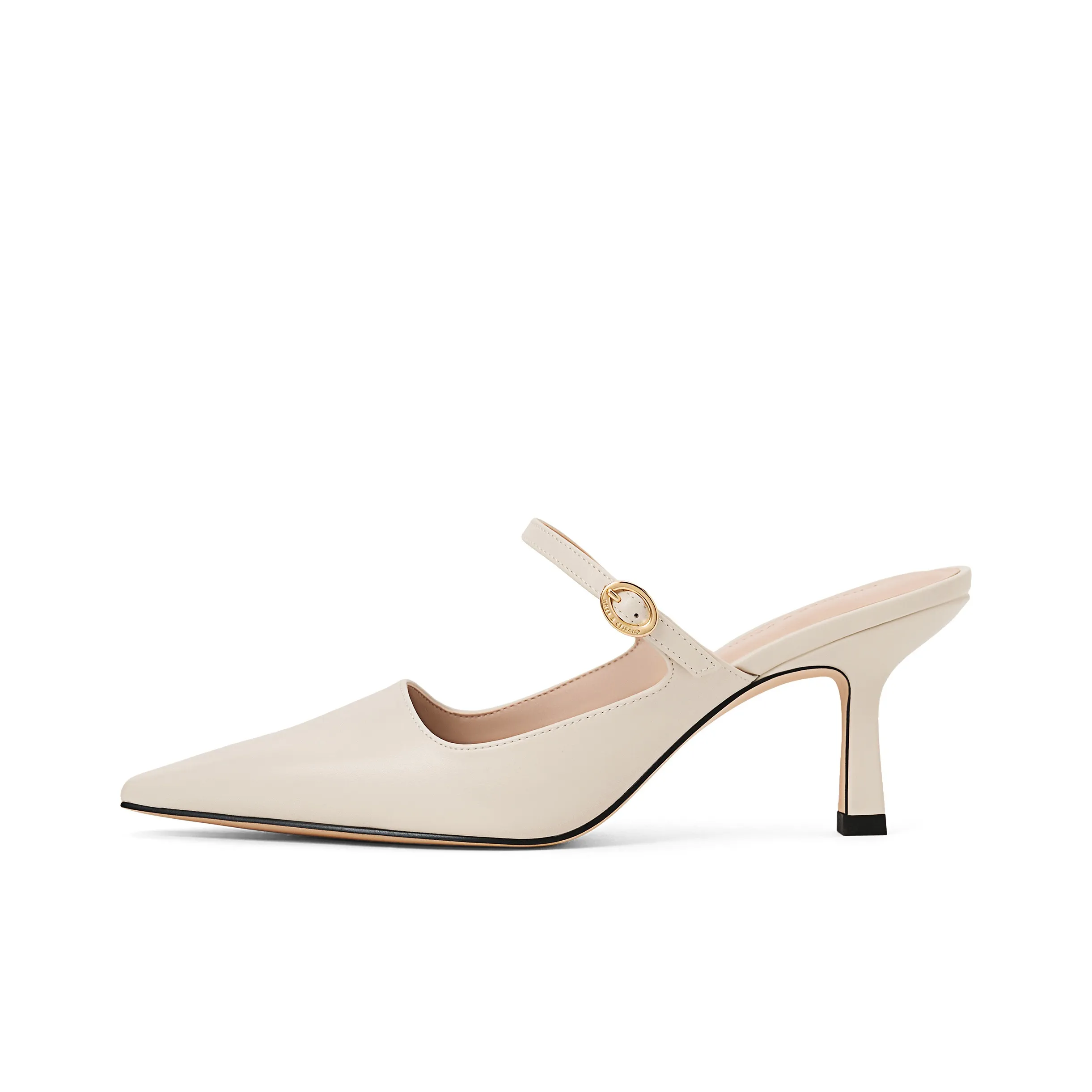 CHARLES KEITH Маленькие ck мюли домашние тапочки 7,5 см женские телесный цвет черный