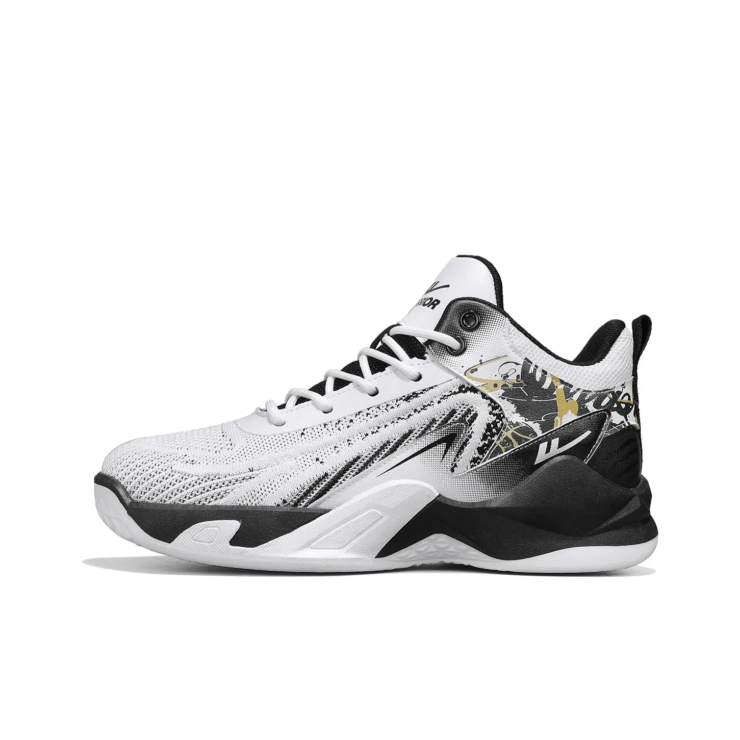 WARRIOR Basketball Shoes Men's High Top White/Black