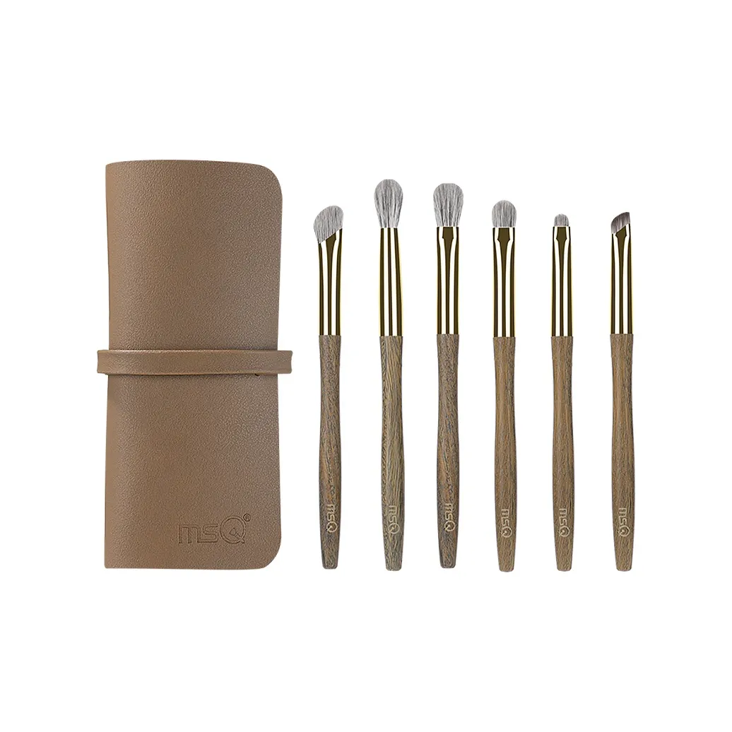 MSQ 6 шт Зеленый сандал Eye Shadow Щетка Наборы одежды 6 шт с Щеткой Сумка