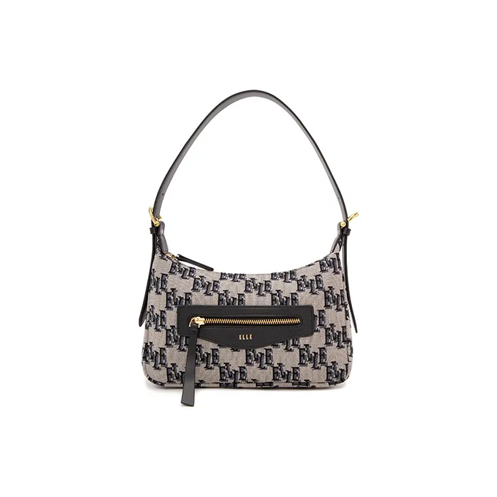 ELLE Fabric Underarm Crossbody One Shoulder Handheld Bag For Women's Medium Size Women's Black