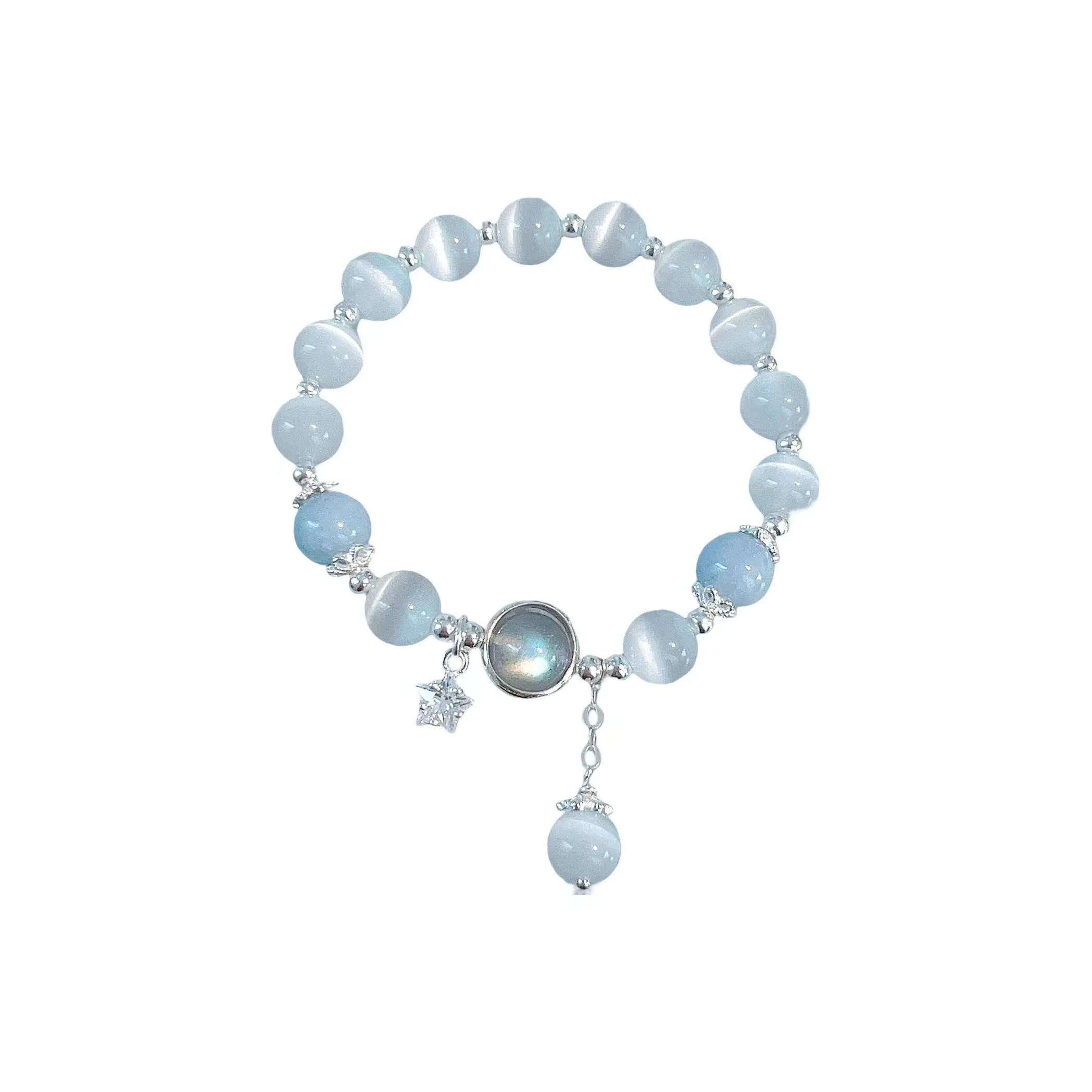 P N Браслеты с камнем "Кошачий глаз" Женские