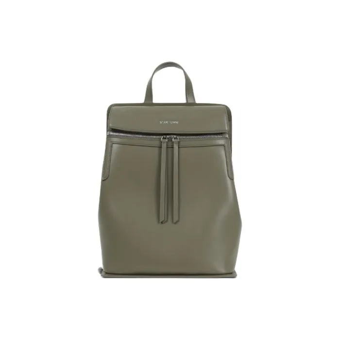 STAR TOWN Microfiber Synthetic Leather Backpack Large Size Unisex Birch Tea Gray