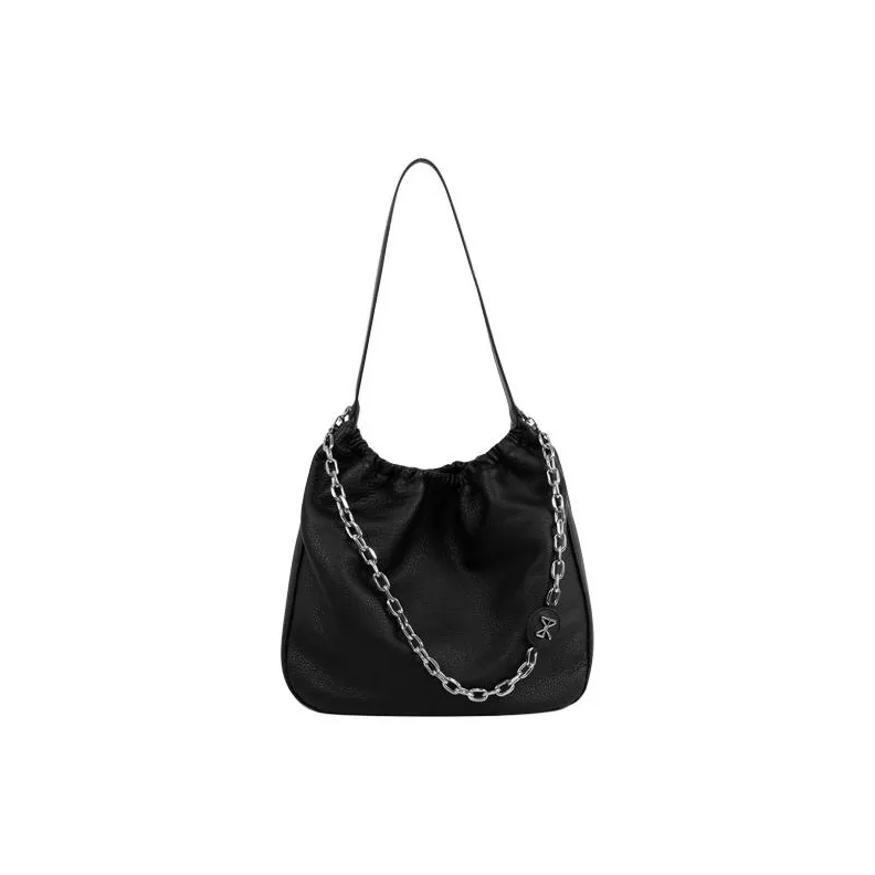 STAR TOWN Сумка-хобо из коровьей кожи сумка через плечо большая женская мушс черный молочный белый