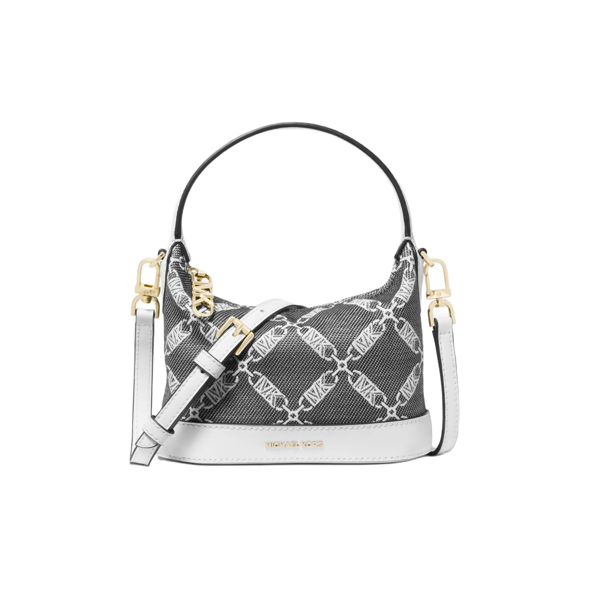 MICHAEL KORS Сумка из ткани с коровьей кожей Спилок сумка через плечо маленькая сумка через плечо черная и белая