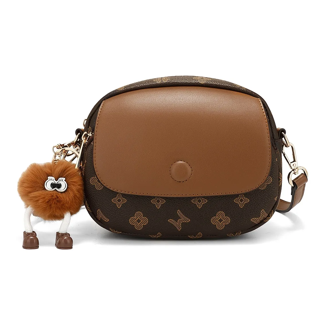 MEXICAN Полиуретан Маленькая Круглая Сумка Сумка через плечо Стандартная Женская Темно-Коричневый Экрю