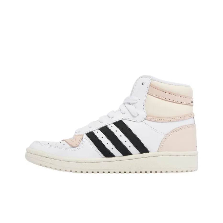 Adidas Originals Top Ten RB Cushioning, Wear Resistant High Top Skateboard Shoes Women's White Pink Black