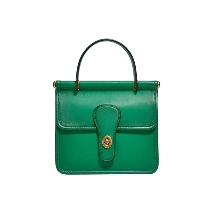 COACH Willis Leather Crossbody Bag Shoulder Bag Crossbody Bag Handbag Small Size Women's Distressed Green