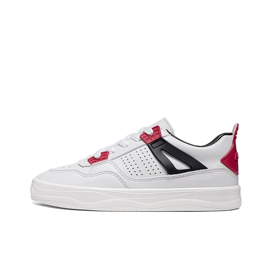 Warrior Lightweight Low Top Skateboard Shoes Unisex White Black Burgundy