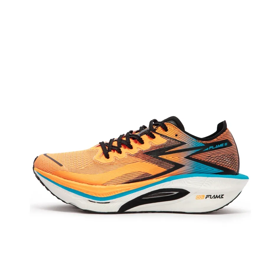 361° Fly Burn 3 Беговые кроссовки Низкий топ Флуоресцентный оранжевый синий Унисекс