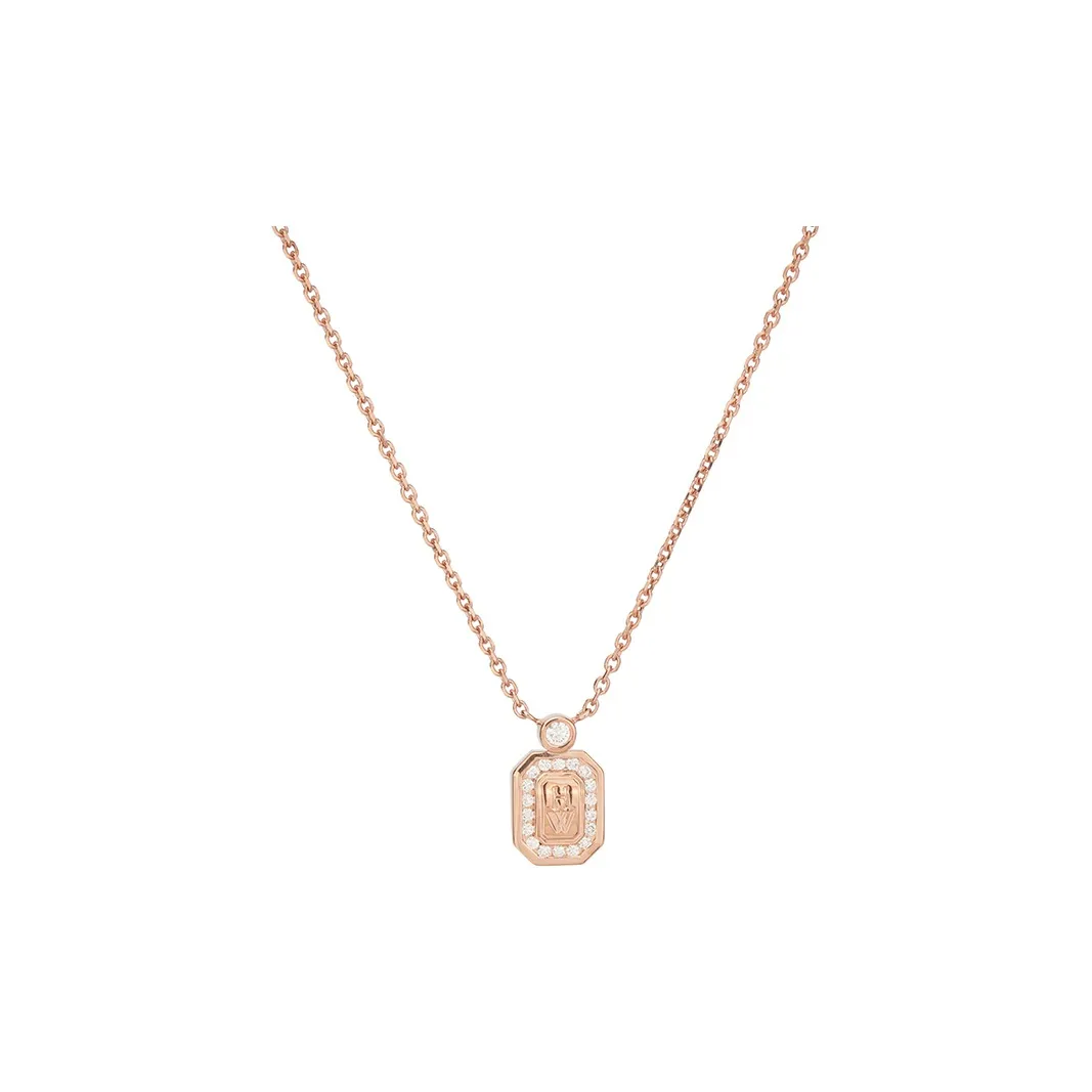 HARRY WINSTON HW Logo Necklaces Women's Rose Gold