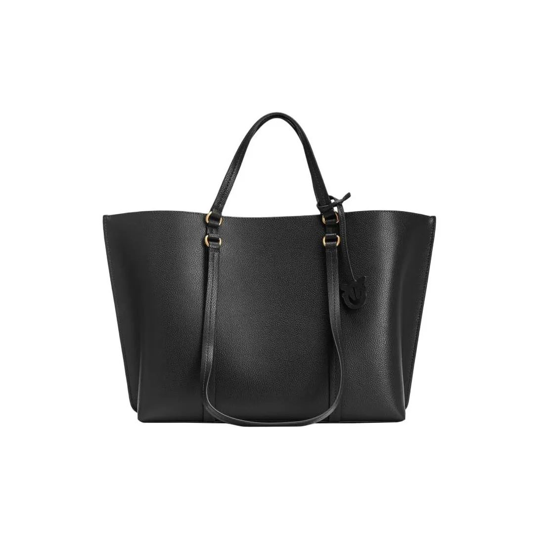 PINKO Коровья кожа Тоут Сумка Сумка для покупок Сумка на одно плечо Большая женская Черная