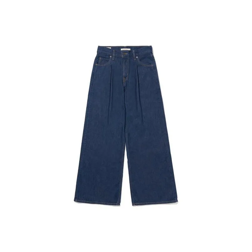 Levi's Baggy Dad Wide Leg Jeans Women's Dark Blue