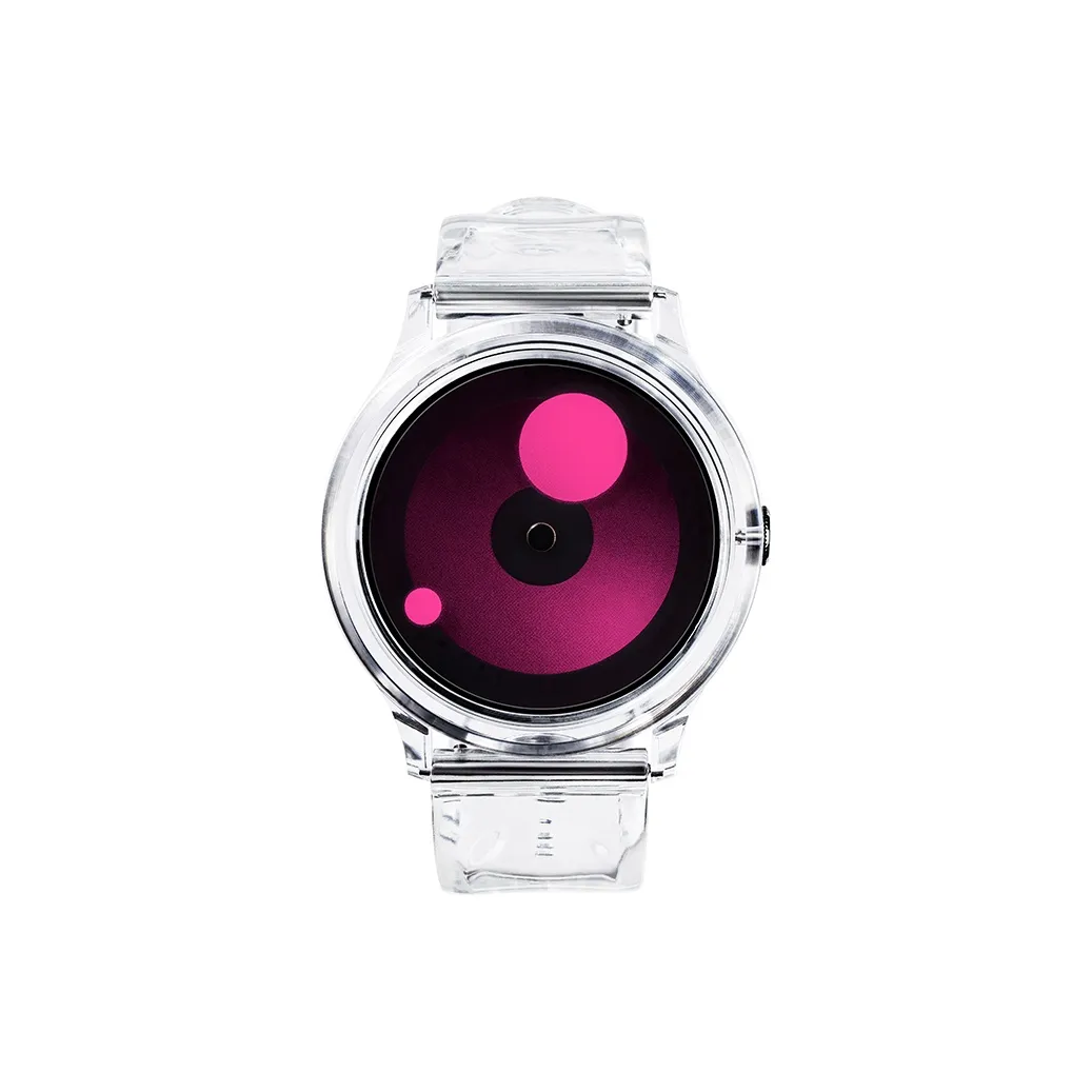 ZIIIRO Кварцевый механизм Унисекс Часы Красный Циферблат часов Луна LUNAR