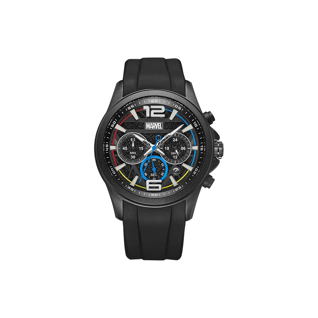 MARVEL Hero Collection Кварцевый механизм Силиконовый ремешок Часы Мужские Черный циферблат M 9309B