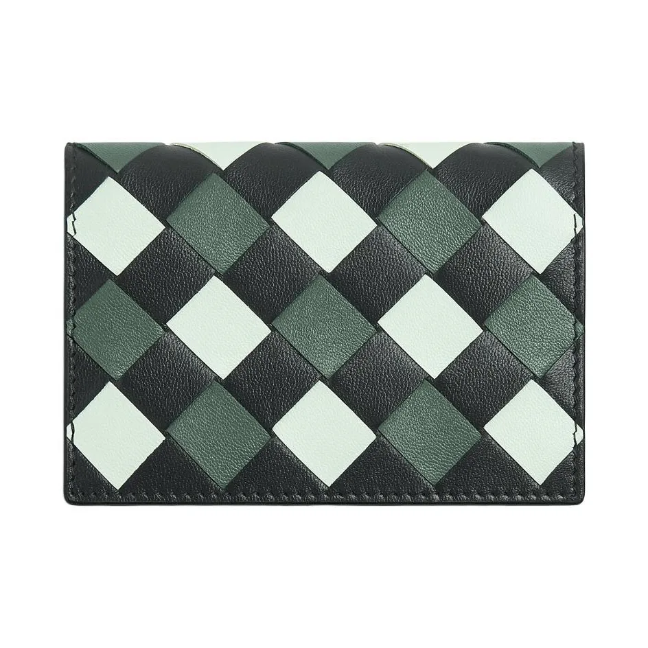 Bottega Veneta Calfskin Card Holder Card Holder Women's Slate Glacier Aloe Vera