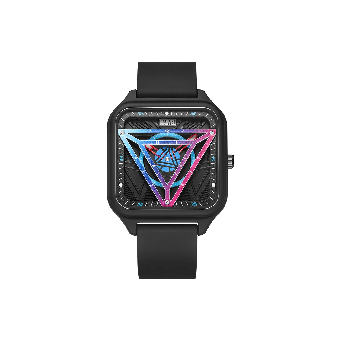 MARVEL IRON MAN Старшая школа Студенты Кварцевый механизм Силиконовый ремешок Часы Унисекс Черный циферблат M 9294PL