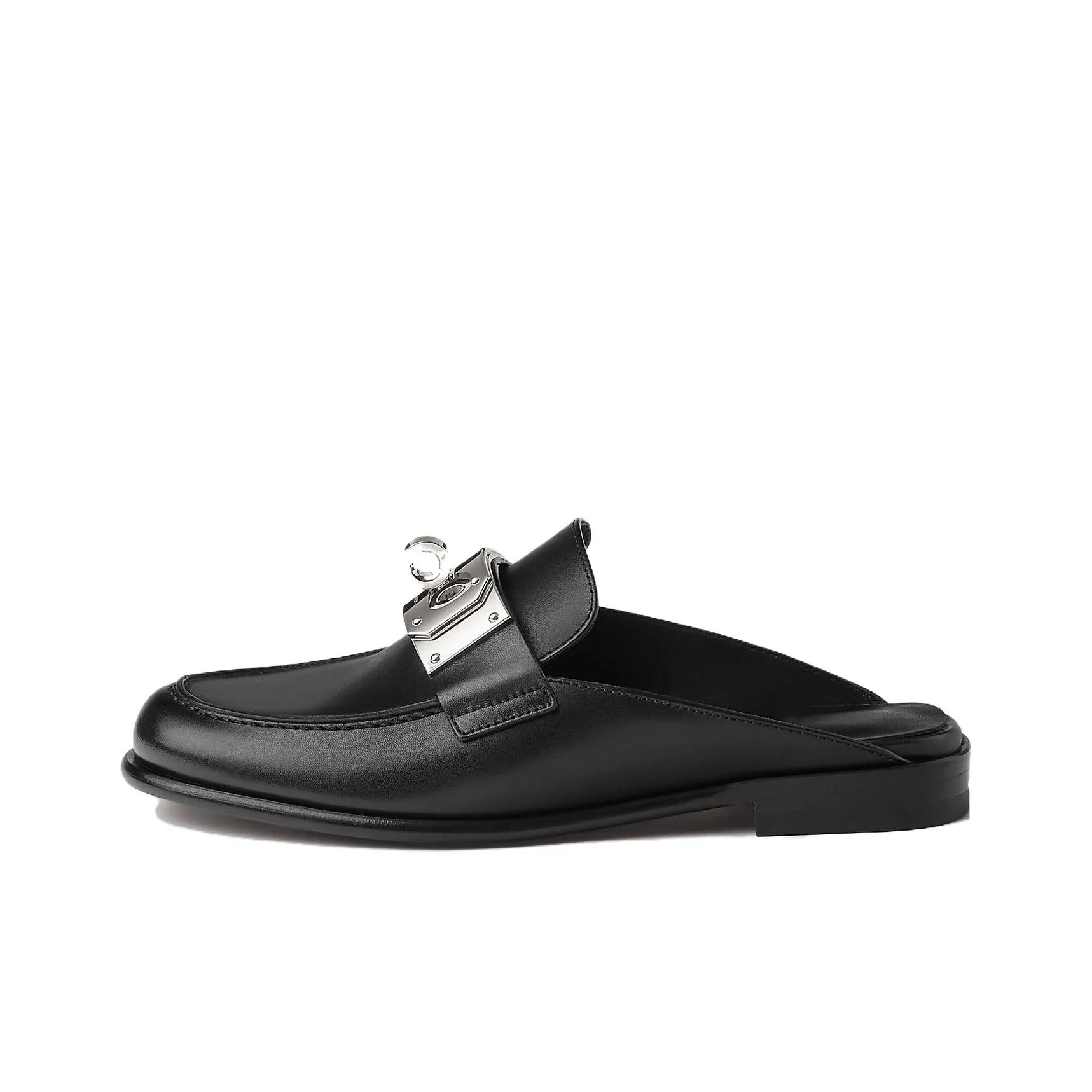 HERMES Closed Toe Slippers Women's Black
